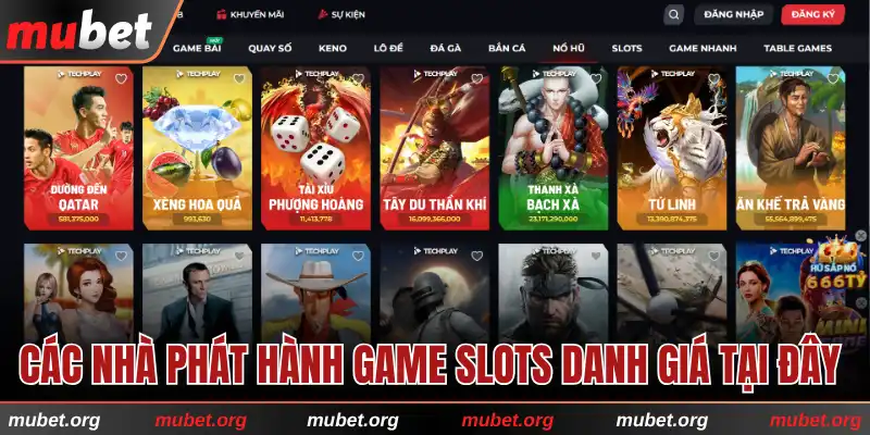Các nhà phát hành game slots danh giá tại đây 