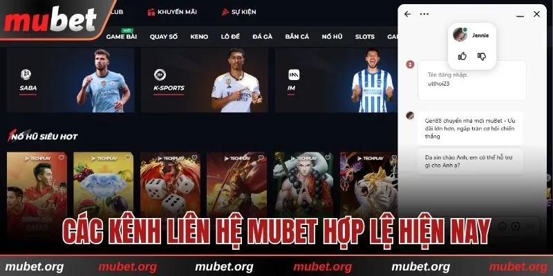 Các phương thức liên hệ MUBET hợp lệ 