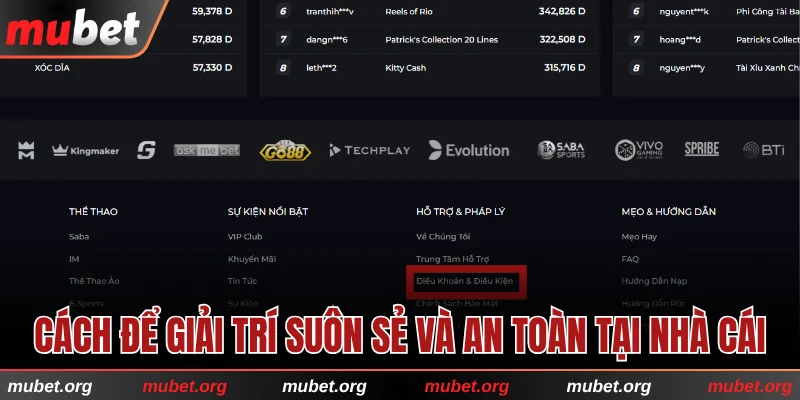 Cách để giải trí suôn sẻ và an toàn tại nhà cái